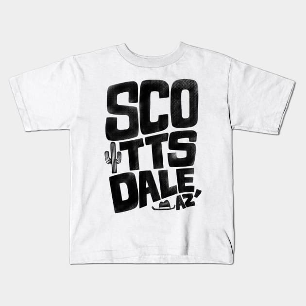 Scottsdale Vintage Font Kids T-Shirt by DreamBox